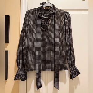 Yves Saint Laurent Monochrome Grid Blouse